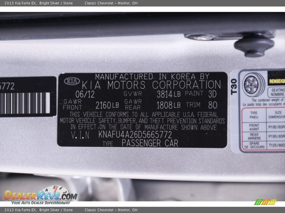 2013 Kia Forte EX Bright Silver / Stone Photo #16