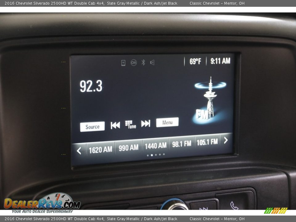 Audio System of 2016 Chevrolet Silverado 2500HD WT Double Cab 4x4 Photo #9
