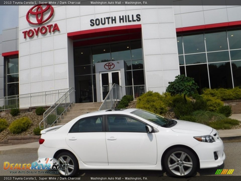 2013 Toyota Corolla S Super White / Dark Charcoal Photo #2