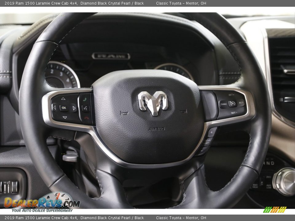 2019 Ram 1500 Laramie Crew Cab 4x4 Diamond Black Crystal Pearl / Black Photo #7