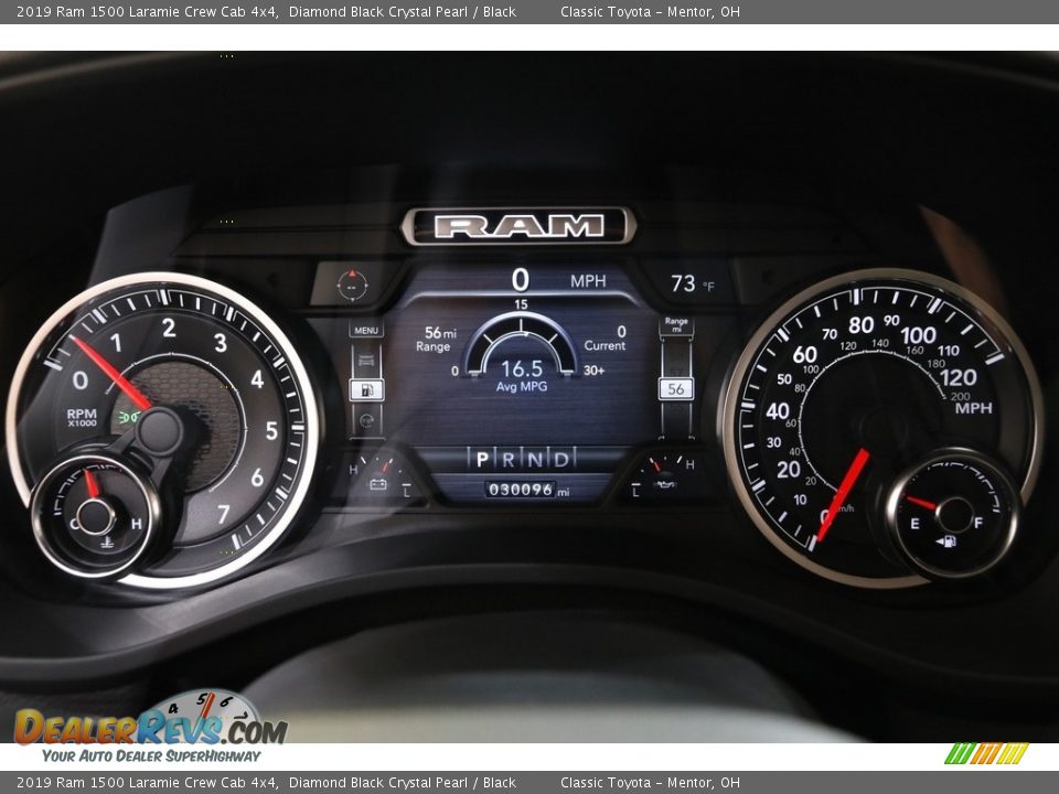 2019 Ram 1500 Laramie Crew Cab 4x4 Diamond Black Crystal Pearl / Black Photo #8