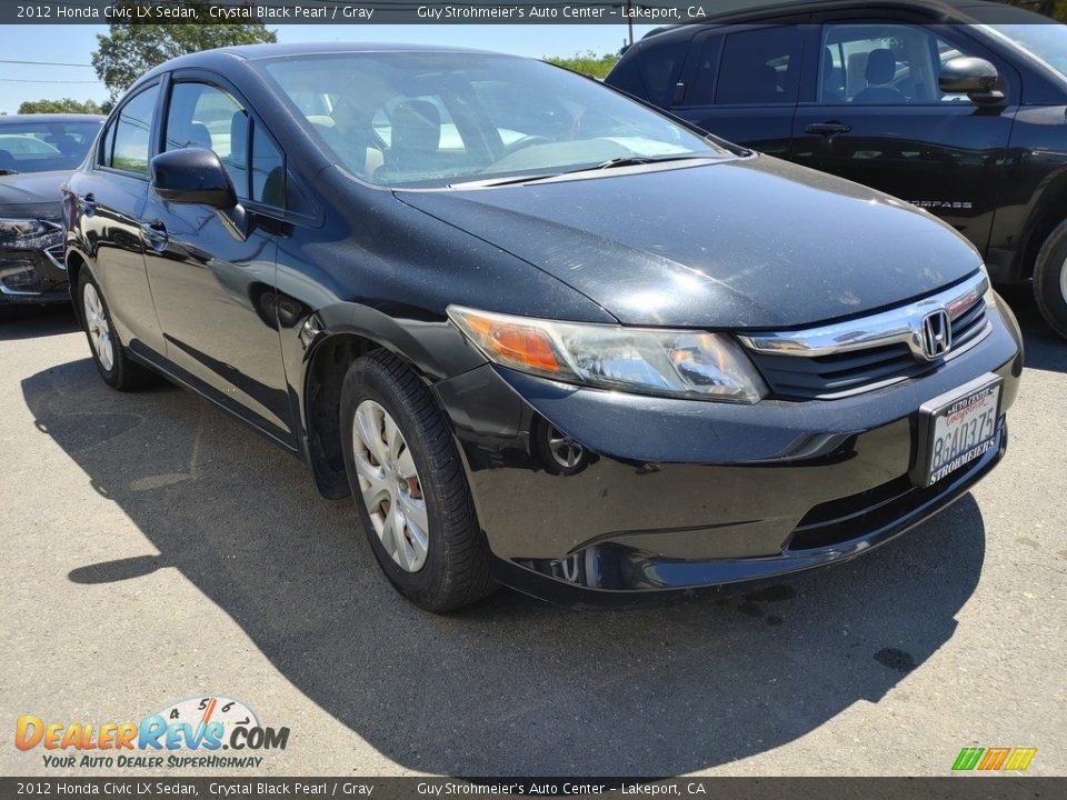 2012 Honda Civic LX Sedan Crystal Black Pearl / Gray Photo #1