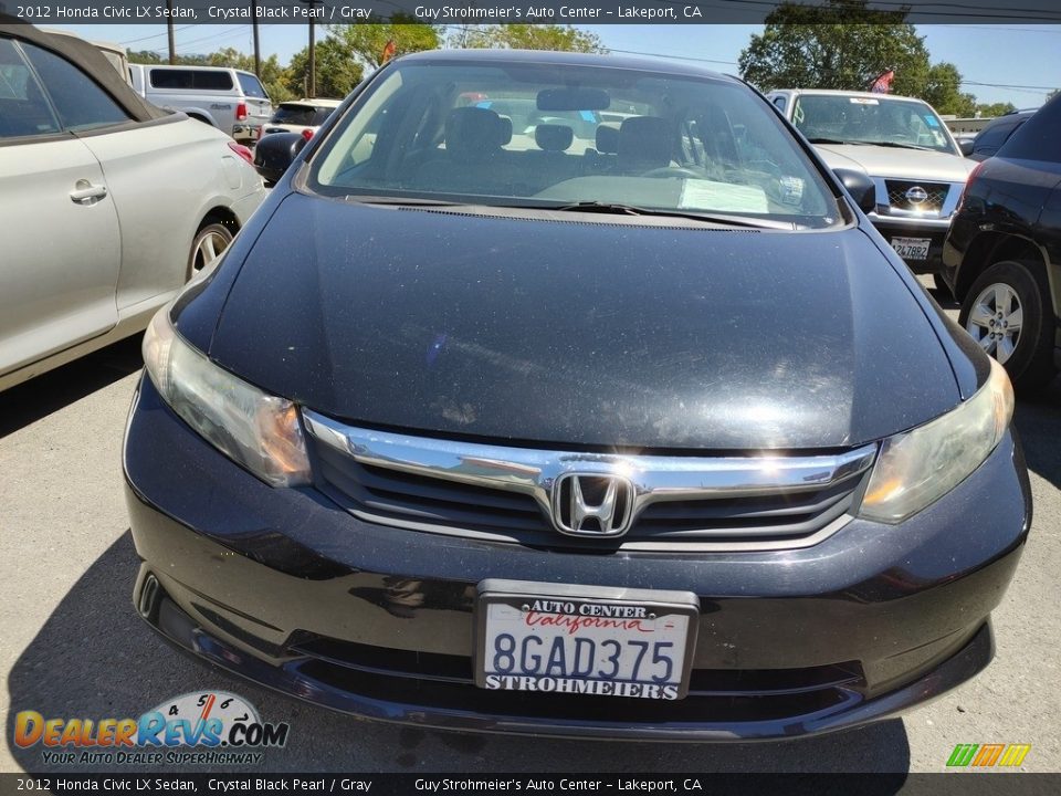 2012 Honda Civic LX Sedan Crystal Black Pearl / Gray Photo #2