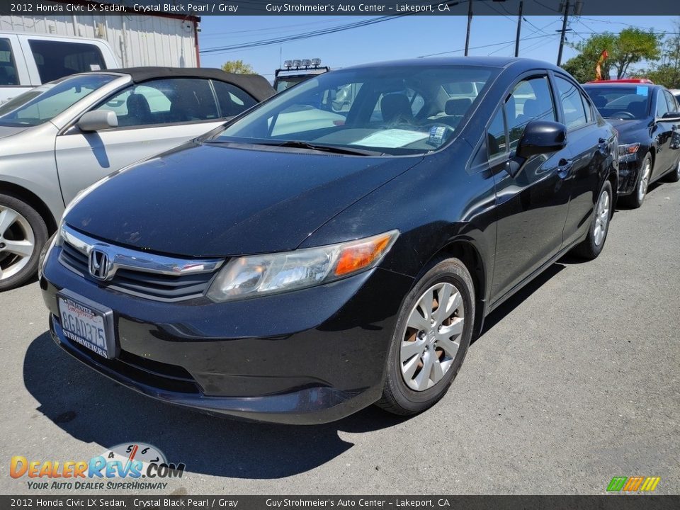2012 Honda Civic LX Sedan Crystal Black Pearl / Gray Photo #3