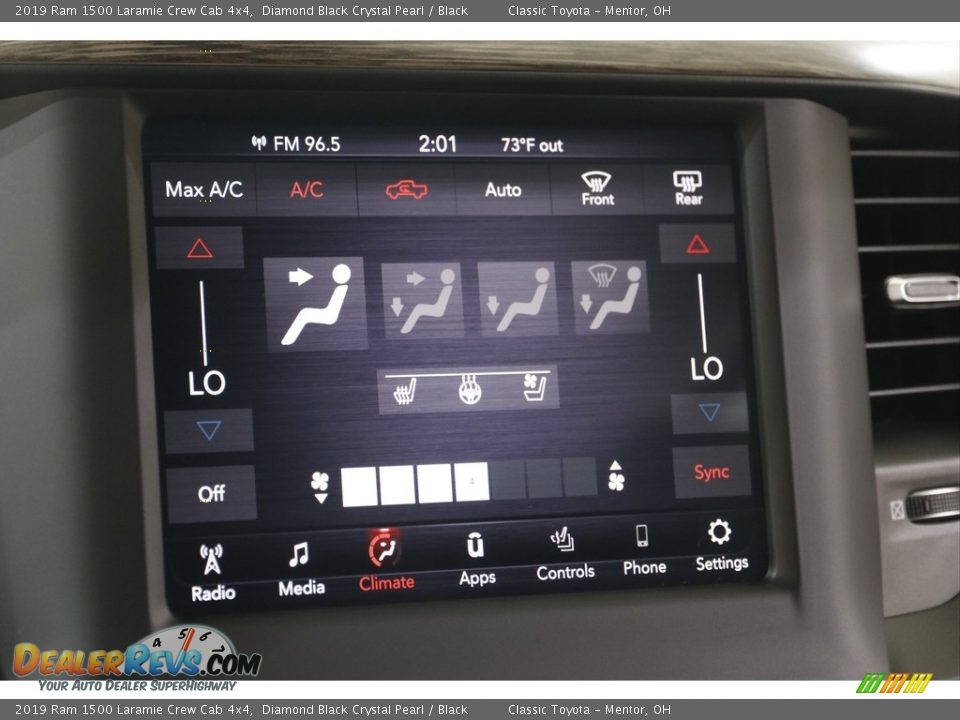 2019 Ram 1500 Laramie Crew Cab 4x4 Diamond Black Crystal Pearl / Black Photo #11