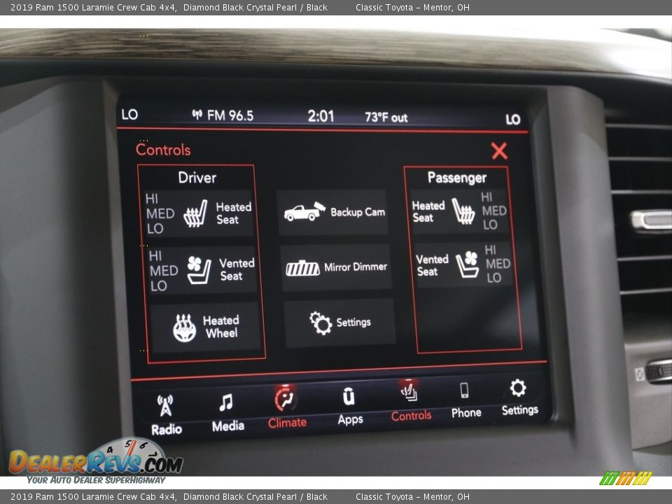 2019 Ram 1500 Laramie Crew Cab 4x4 Diamond Black Crystal Pearl / Black Photo #12