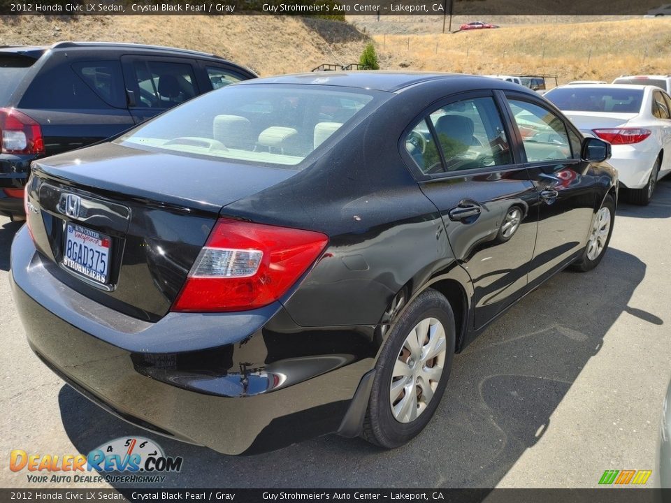 2012 Honda Civic LX Sedan Crystal Black Pearl / Gray Photo #4