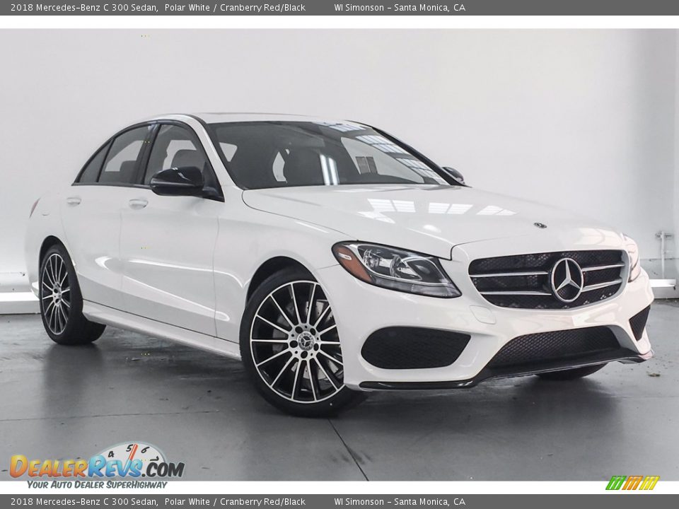 2018 Mercedes-Benz C 300 Sedan Polar White / Cranberry Red/Black Photo #12