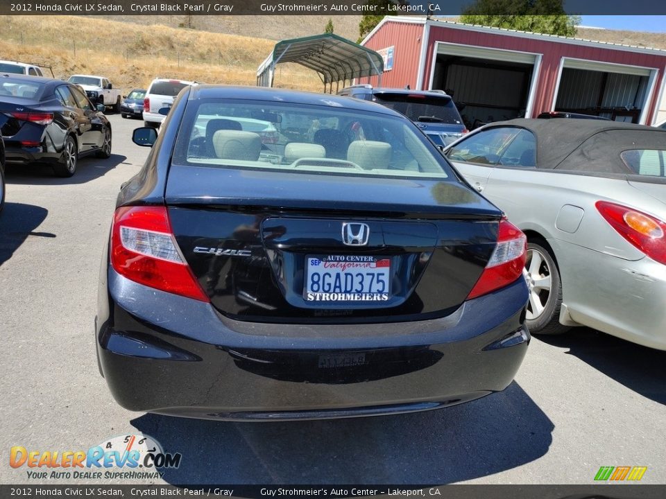 2012 Honda Civic LX Sedan Crystal Black Pearl / Gray Photo #5