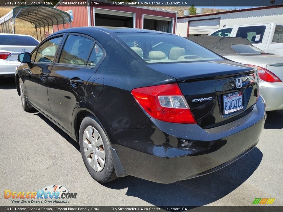 2012 Honda Civic LX Sedan Crystal Black Pearl / Gray Photo #6