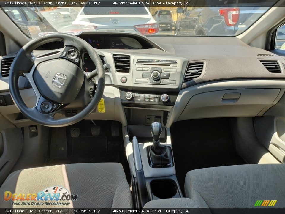 2012 Honda Civic LX Sedan Crystal Black Pearl / Gray Photo #8