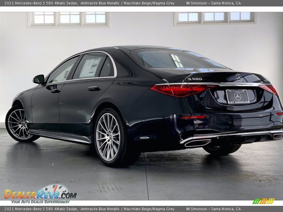 2021 Mercedes-Benz S 580 4Matic Sedan Anthracite Blue Metallic / Macchiato Beige/Magma Grey Photo #2