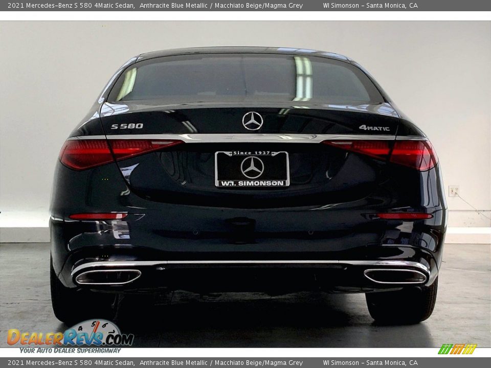 2021 Mercedes-Benz S 580 4Matic Sedan Anthracite Blue Metallic / Macchiato Beige/Magma Grey Photo #3