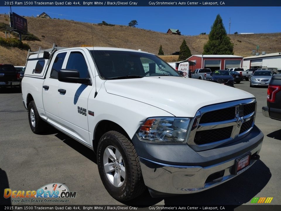 2015 Ram 1500 Tradesman Quad Cab 4x4 Bright White / Black/Diesel Gray Photo #1