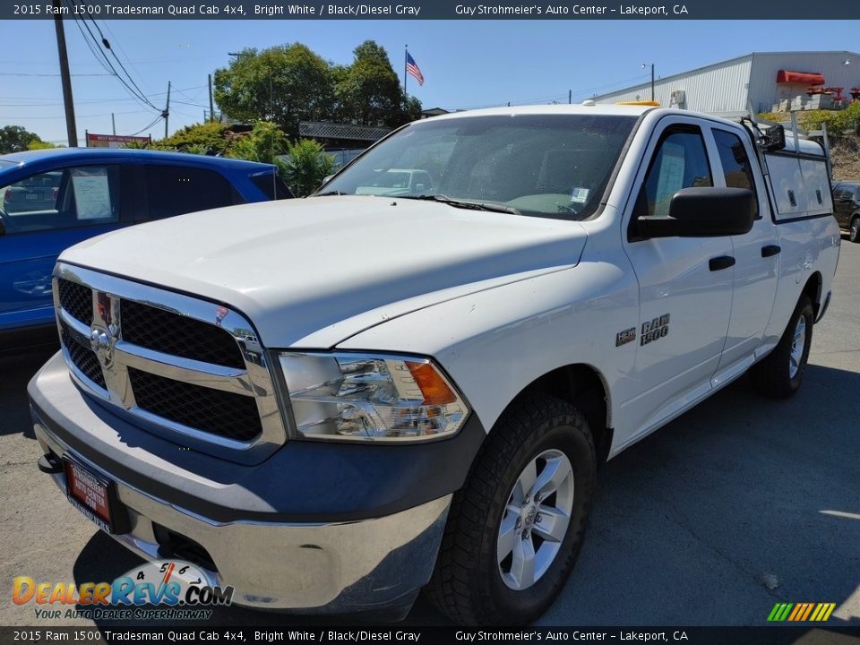 2015 Ram 1500 Tradesman Quad Cab 4x4 Bright White / Black/Diesel Gray Photo #3