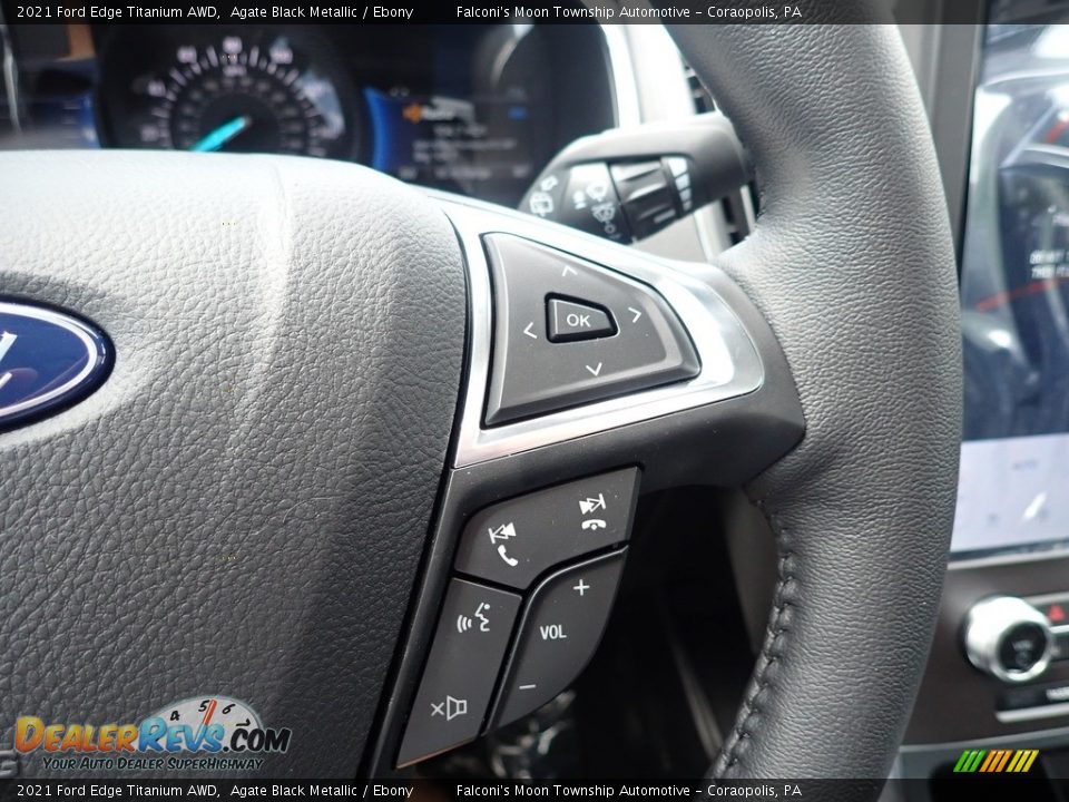 2021 Ford Edge Titanium AWD Steering Wheel Photo #20