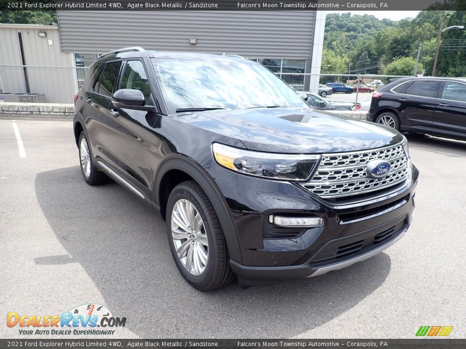 2021 Ford Explorer Hybrid Limited 4WD Agate Black Metallic / Sandstone Photo #3