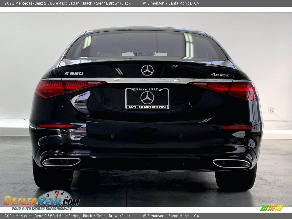 2021 Mercedes-Benz S 580 4Matic Sedan Black / Sienna Brown/Black Photo #3