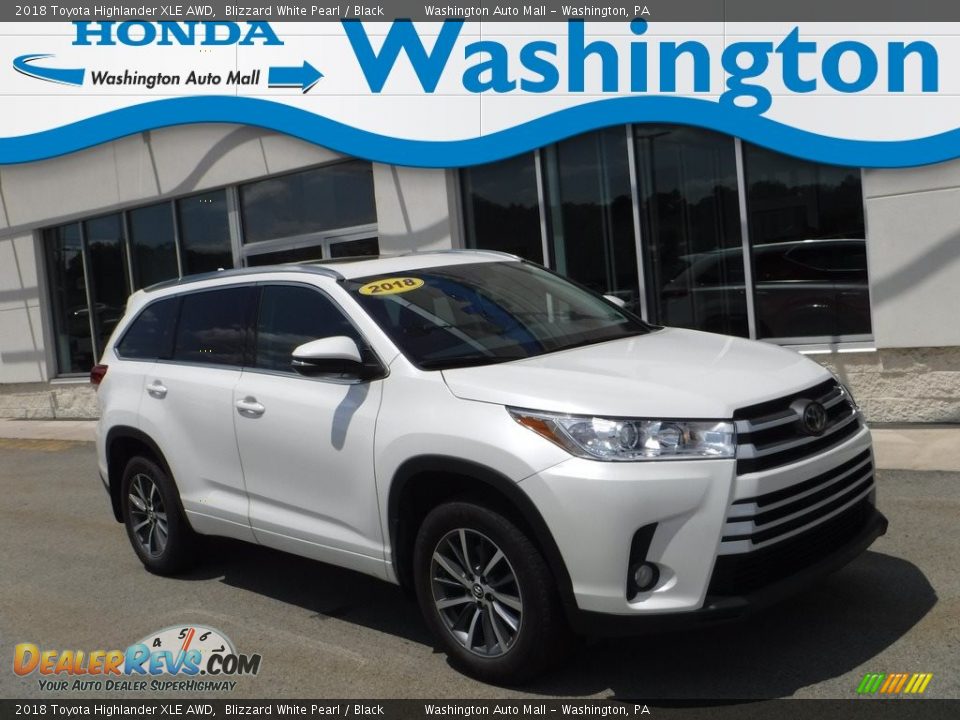 2018 Toyota Highlander XLE AWD Blizzard White Pearl / Black Photo #1