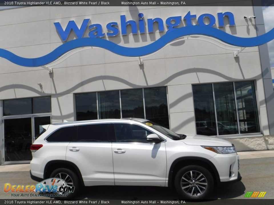 2018 Toyota Highlander XLE AWD Blizzard White Pearl / Black Photo #2