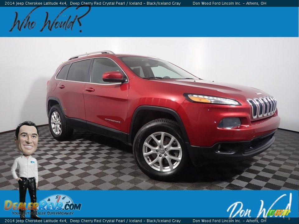 2014 Jeep Cherokee Latitude 4x4 Deep Cherry Red Crystal Pearl / Iceland - Black/Iceland Gray Photo #1