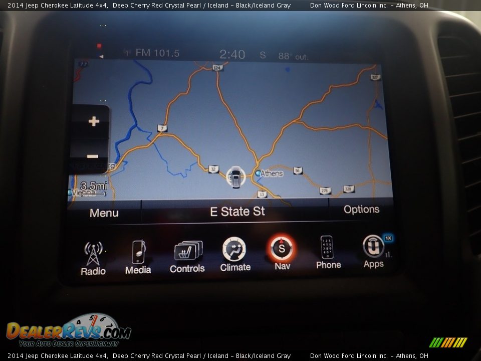 2014 Jeep Cherokee Latitude 4x4 Deep Cherry Red Crystal Pearl / Iceland - Black/Iceland Gray Photo #2