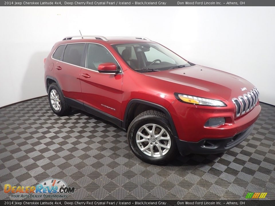2014 Jeep Cherokee Latitude 4x4 Deep Cherry Red Crystal Pearl / Iceland - Black/Iceland Gray Photo #3
