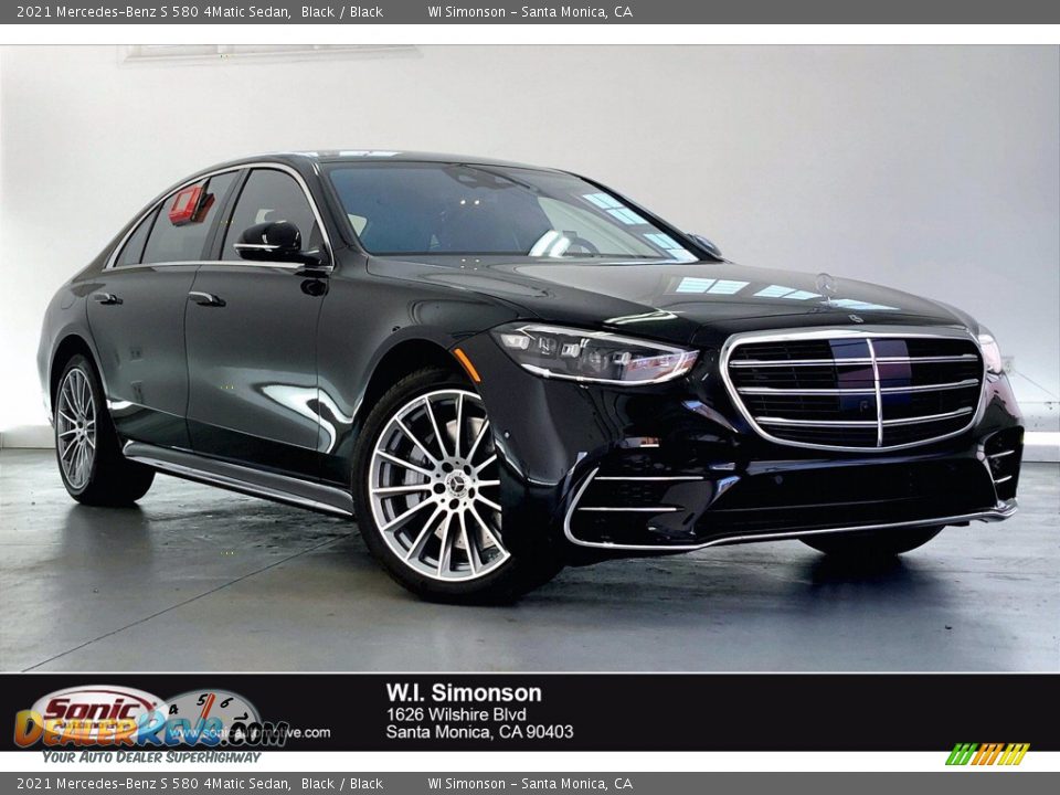 2021 Mercedes-Benz S 580 4Matic Sedan Black / Black Photo #1