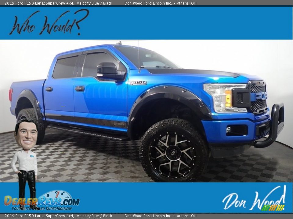 2019 Ford F150 Lariat SuperCrew 4x4 Velocity Blue / Black Photo #1