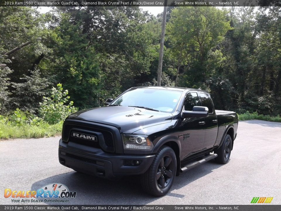 2019 Ram 1500 Classic Warlock Quad Cab Diamond Black Crystal Pearl / Black/Diesel Gray Photo #2