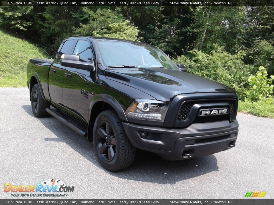 2019 Ram 1500 Classic Warlock Quad Cab Diamond Black Crystal Pearl / Black/Diesel Gray Photo #4