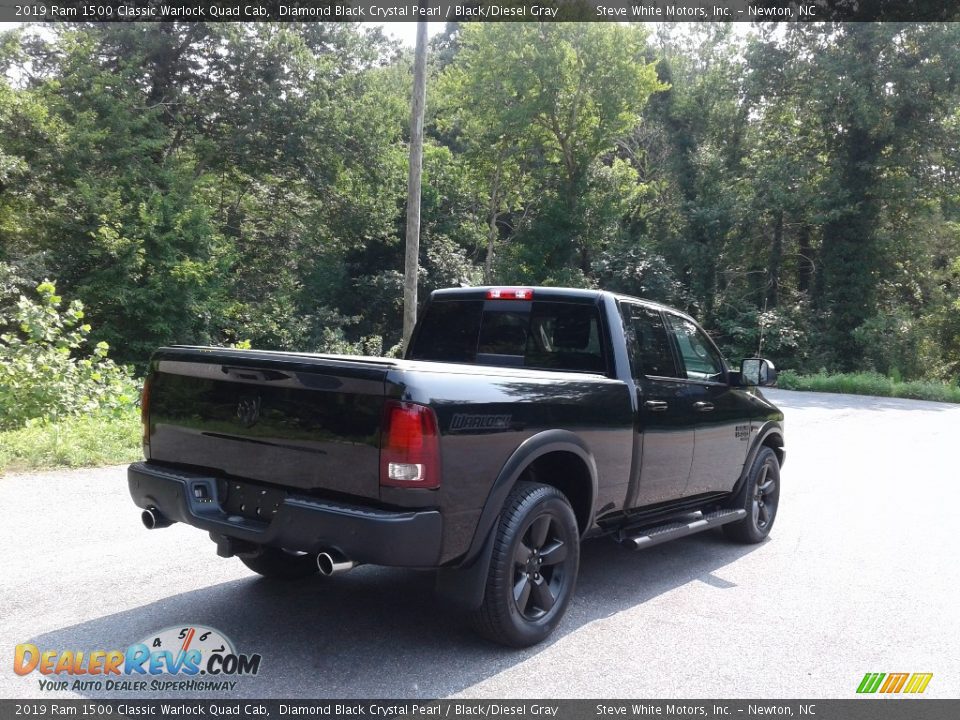 2019 Ram 1500 Classic Warlock Quad Cab Diamond Black Crystal Pearl / Black/Diesel Gray Photo #6