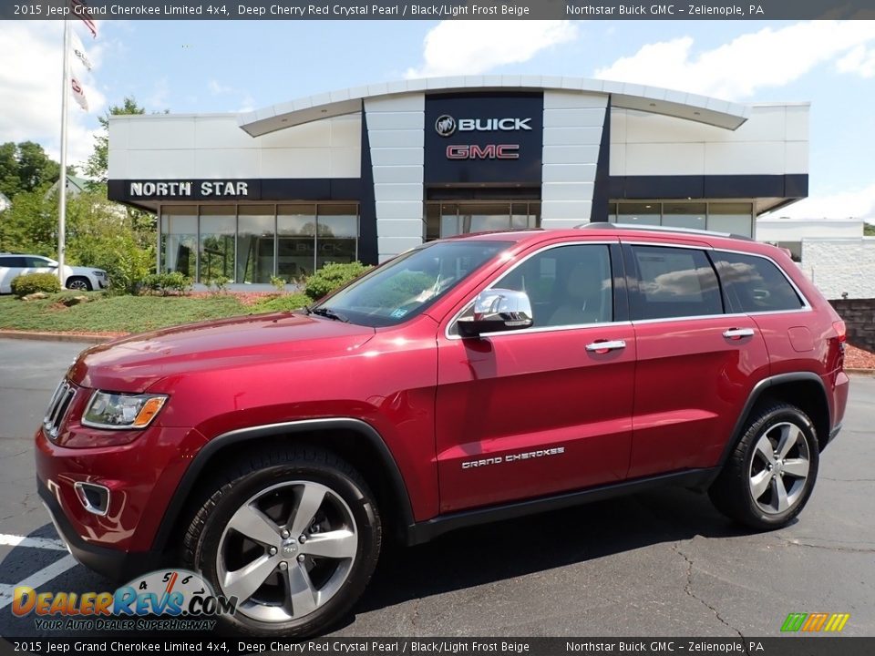 2015 Jeep Grand Cherokee Limited 4x4 Deep Cherry Red Crystal Pearl / Black/Light Frost Beige Photo #1