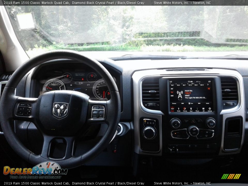 2019 Ram 1500 Classic Warlock Quad Cab Diamond Black Crystal Pearl / Black/Diesel Gray Photo #16