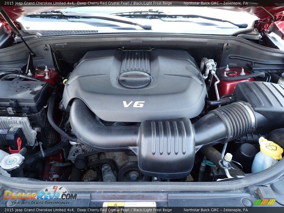 2015 Jeep Grand Cherokee Limited 4x4 Deep Cherry Red Crystal Pearl / Black/Light Frost Beige Photo #2