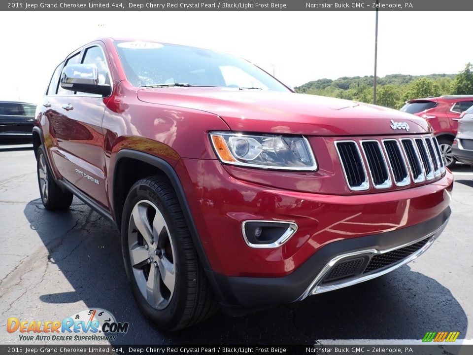 2015 Jeep Grand Cherokee Limited 4x4 Deep Cherry Red Crystal Pearl / Black/Light Frost Beige Photo #4