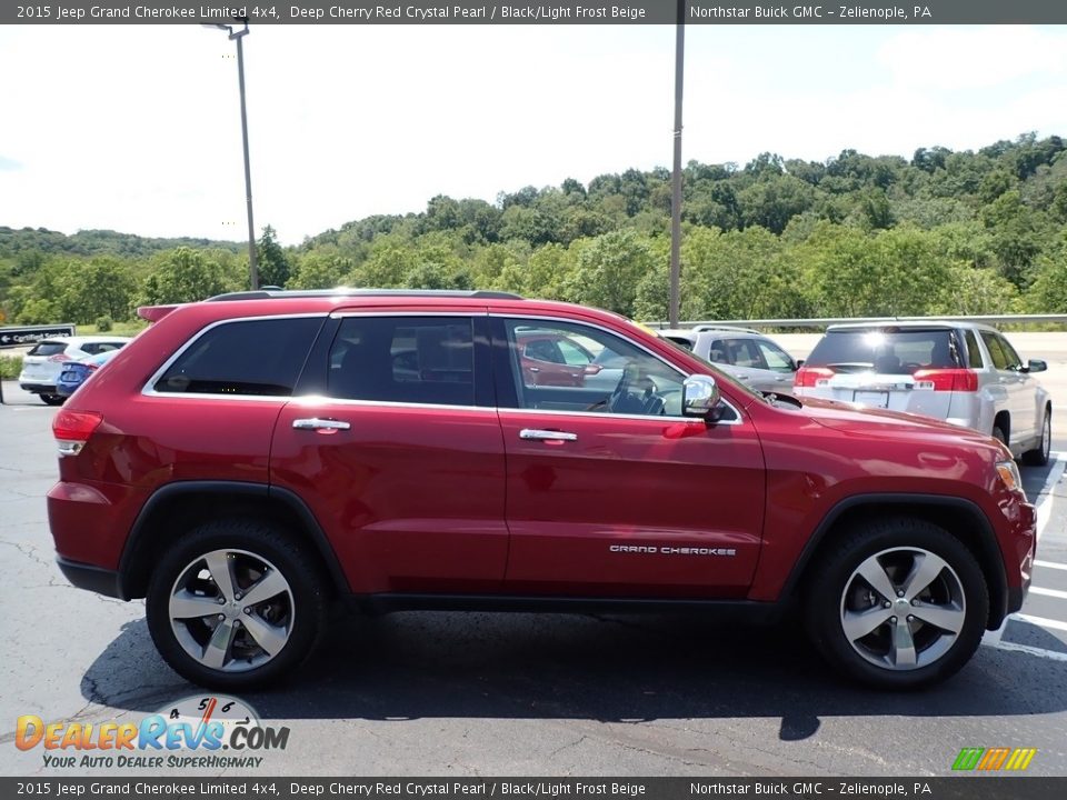 2015 Jeep Grand Cherokee Limited 4x4 Deep Cherry Red Crystal Pearl / Black/Light Frost Beige Photo #5