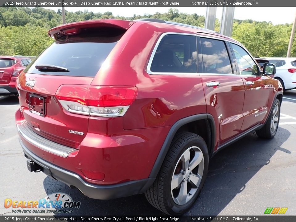 2015 Jeep Grand Cherokee Limited 4x4 Deep Cherry Red Crystal Pearl / Black/Light Frost Beige Photo #8