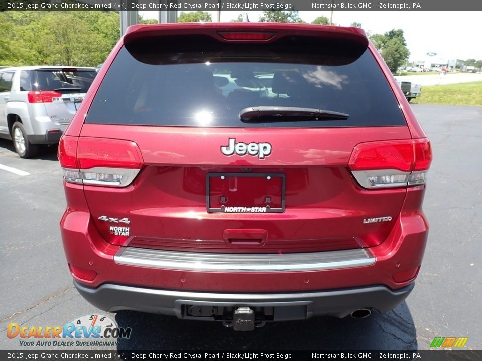 2015 Jeep Grand Cherokee Limited 4x4 Deep Cherry Red Crystal Pearl / Black/Light Frost Beige Photo #9