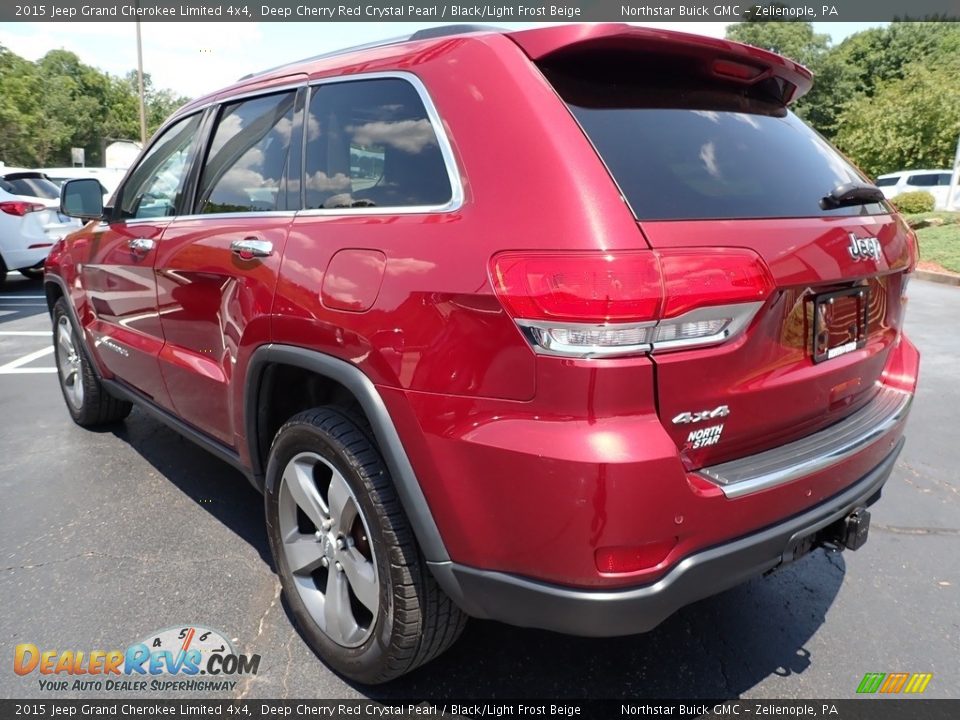 2015 Jeep Grand Cherokee Limited 4x4 Deep Cherry Red Crystal Pearl / Black/Light Frost Beige Photo #12