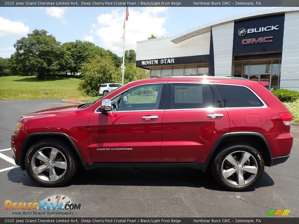 2015 Jeep Grand Cherokee Limited 4x4 Deep Cherry Red Crystal Pearl / Black/Light Frost Beige Photo #13