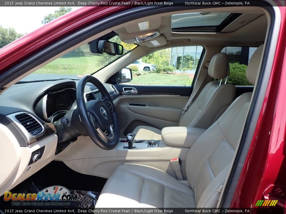 2015 Jeep Grand Cherokee Limited 4x4 Deep Cherry Red Crystal Pearl / Black/Light Frost Beige Photo #16