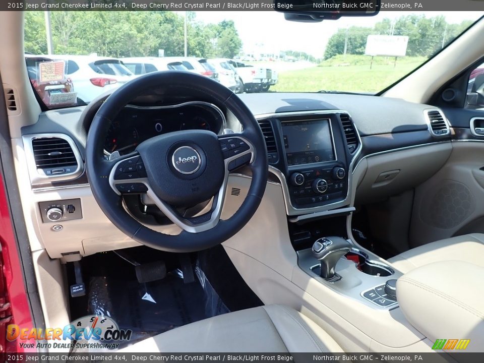 2015 Jeep Grand Cherokee Limited 4x4 Deep Cherry Red Crystal Pearl / Black/Light Frost Beige Photo #18