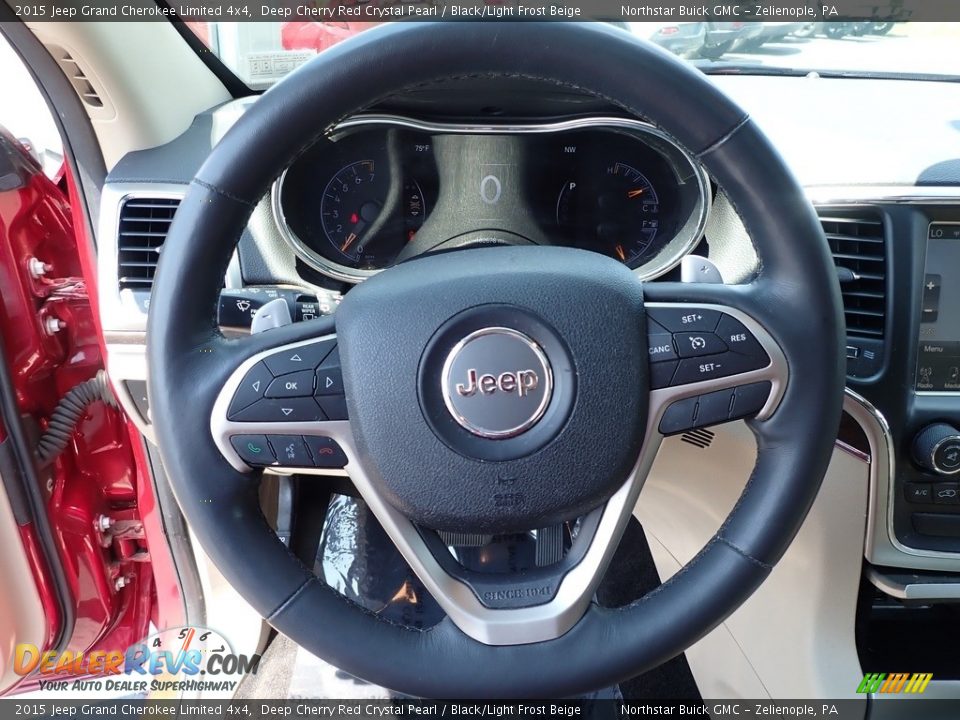 2015 Jeep Grand Cherokee Limited 4x4 Deep Cherry Red Crystal Pearl / Black/Light Frost Beige Photo #21