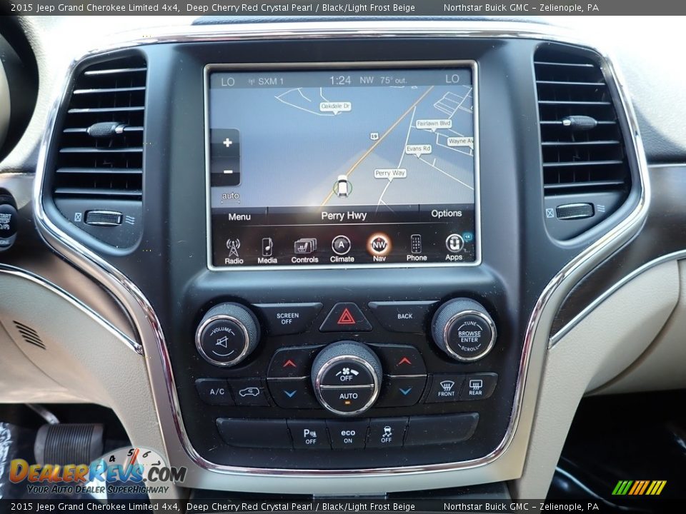 2015 Jeep Grand Cherokee Limited 4x4 Deep Cherry Red Crystal Pearl / Black/Light Frost Beige Photo #22