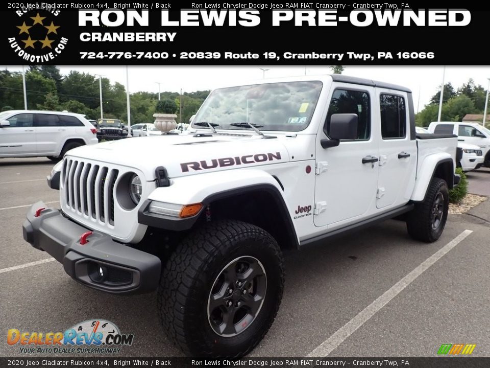 2020 Jeep Gladiator Rubicon 4x4 Bright White / Black Photo #1