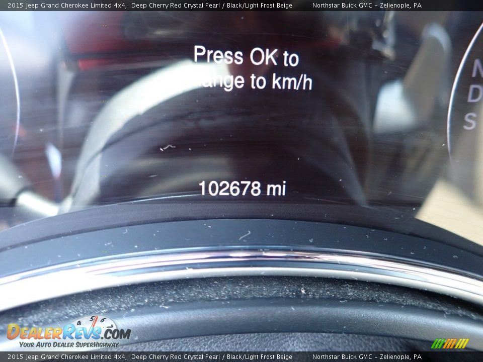 2015 Jeep Grand Cherokee Limited 4x4 Deep Cherry Red Crystal Pearl / Black/Light Frost Beige Photo #30