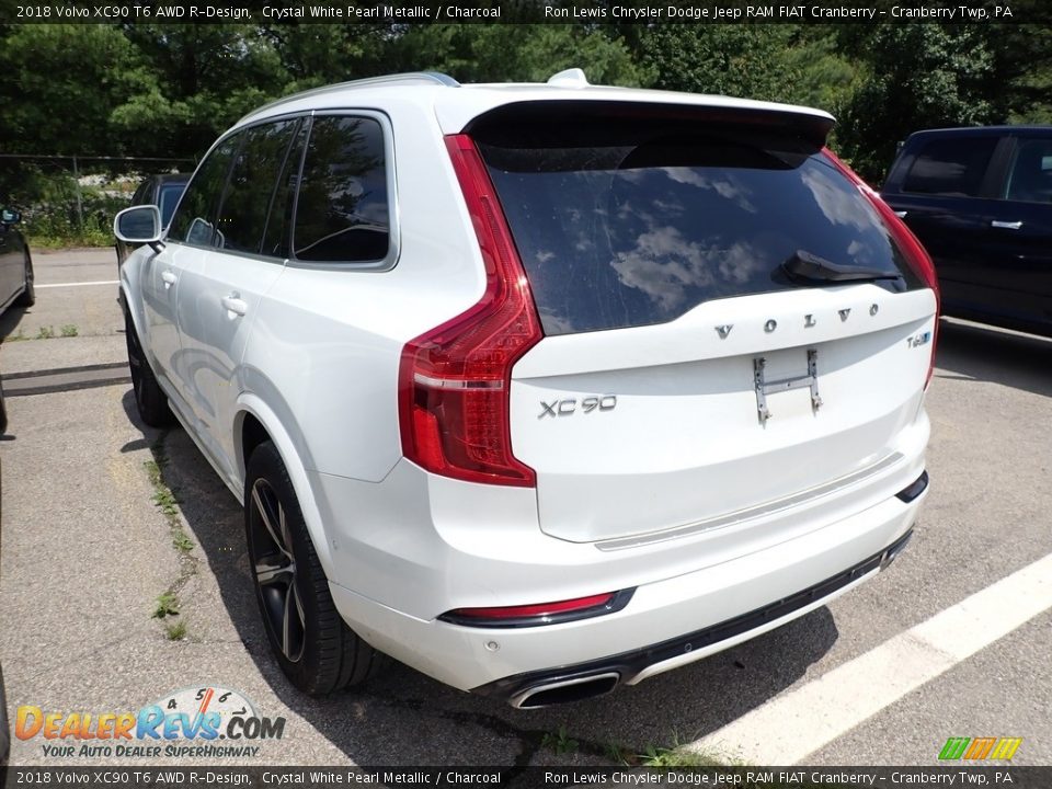 2018 Volvo XC90 T6 AWD R-Design Crystal White Pearl Metallic / Charcoal Photo #3