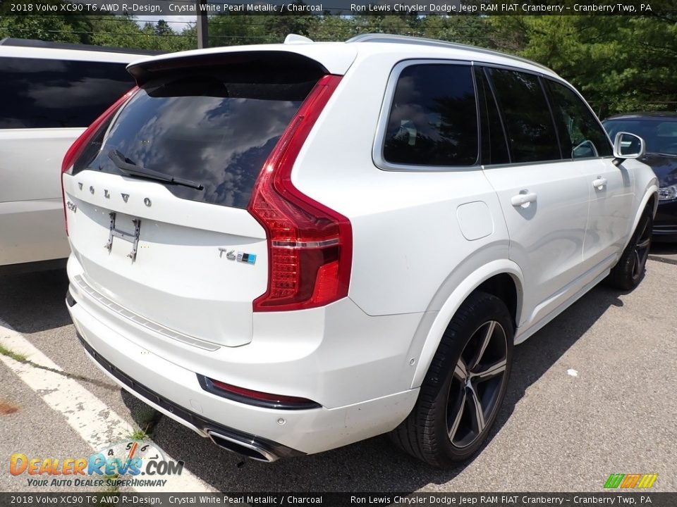 2018 Volvo XC90 T6 AWD R-Design Crystal White Pearl Metallic / Charcoal Photo #4