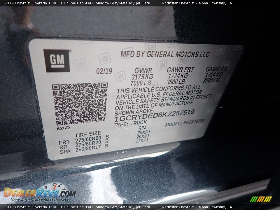 2019 Chevrolet Silverado 1500 LT Double Cab 4WD Shadow Gray Metallic / Jet Black Photo #28